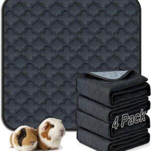 Washable Guinea Pig Cage Liner - 4 Pack Reusable Washable Pee Pads，Waterproof Gu